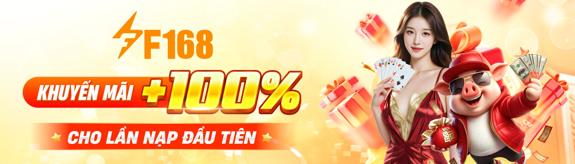 Banner giới thiệu F168 về casino, thể thao, bắn cá và giải trí trực tuyến